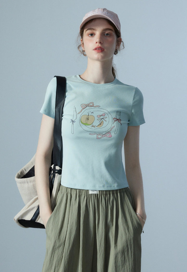 T-shirt a maniche corte con stampa grafica da donna