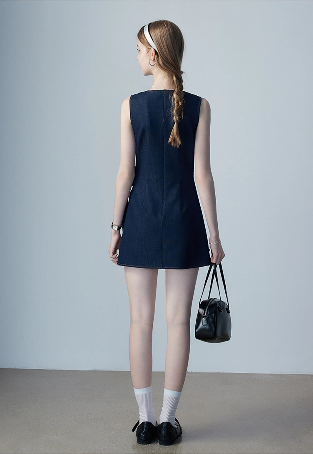 Women's Sleeveless Denim Wrap Dress