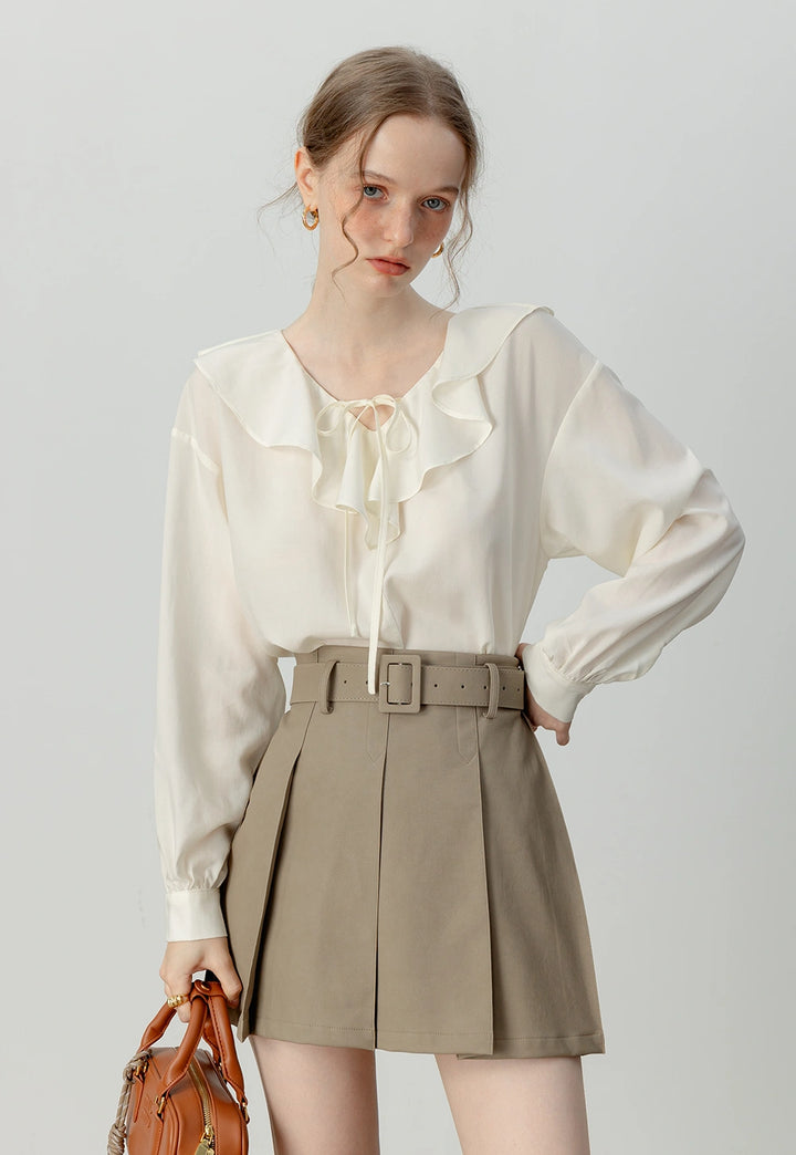 Women's Elegant Ruffle Trim Blouse