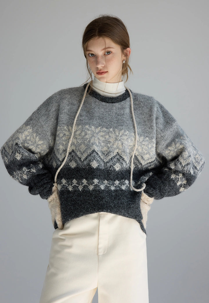 Ombre Nordic Pattern Sweater