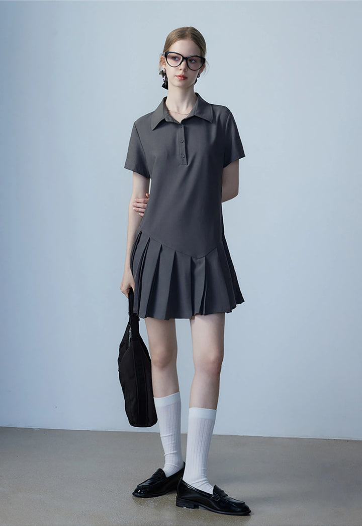 Women's Pleated Polo Dress