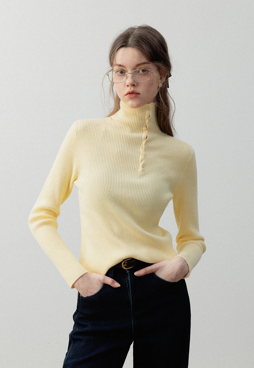 Women's Ribbed Turtleneck Knit Sweater