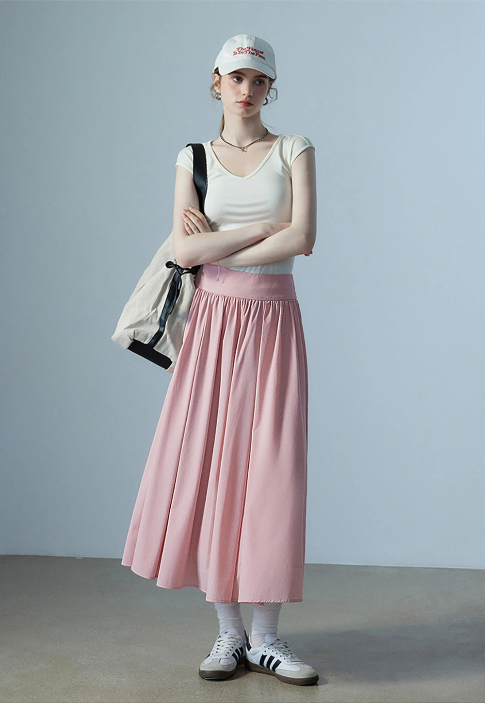 Women's Pleated Midi Skirt