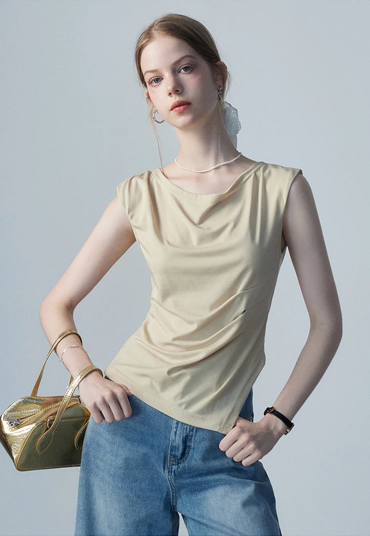 Women's Draped Asymmetrical Top