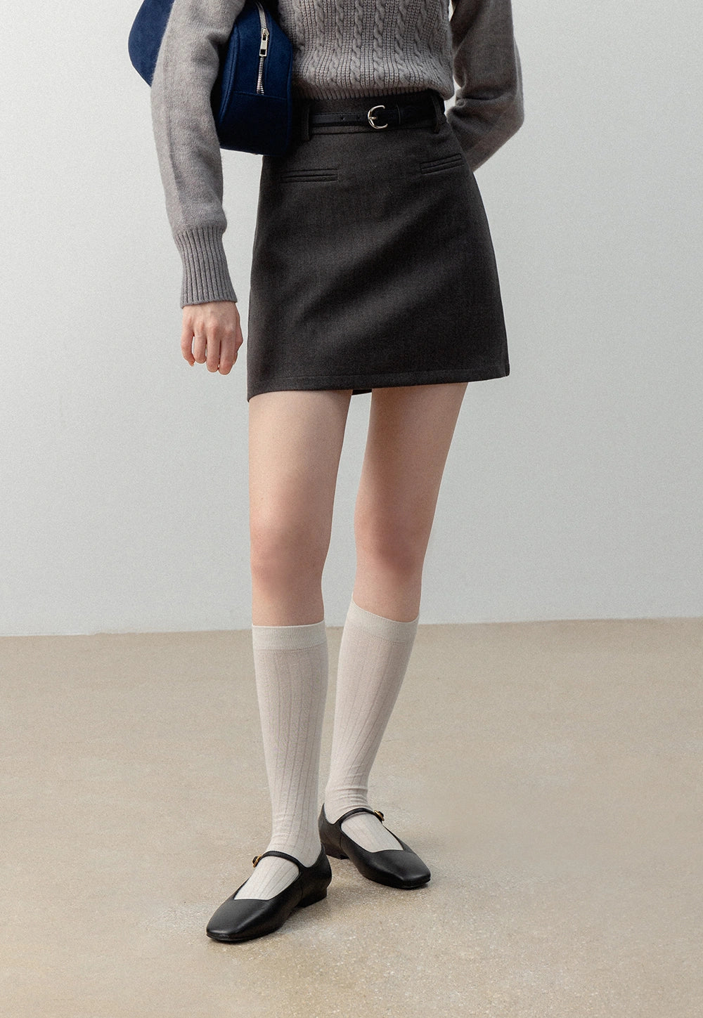 Women's Mini Skirt with Belt Detail