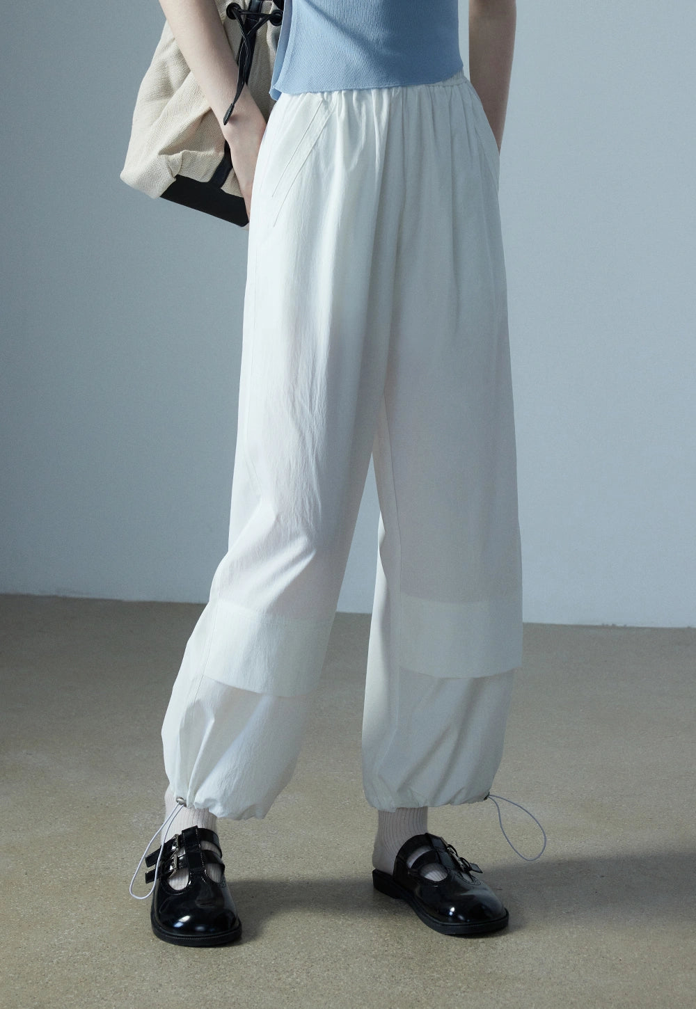 Women's Wide-Leg Drawstring Hem Pants