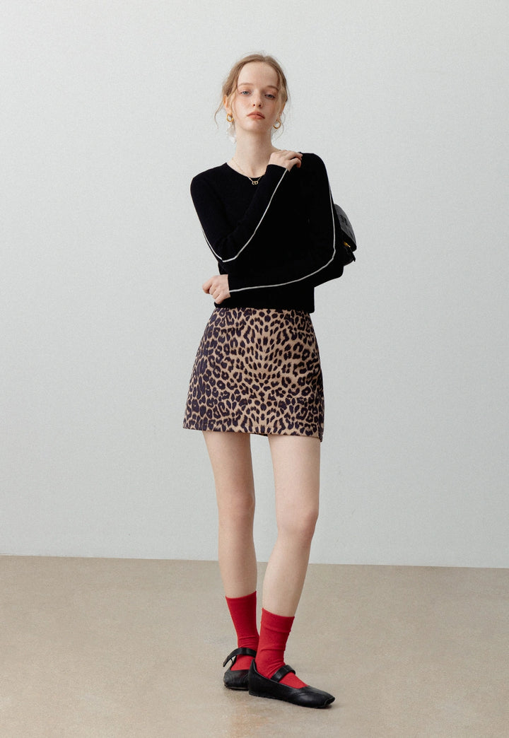 Leopard Print Mini Skirt