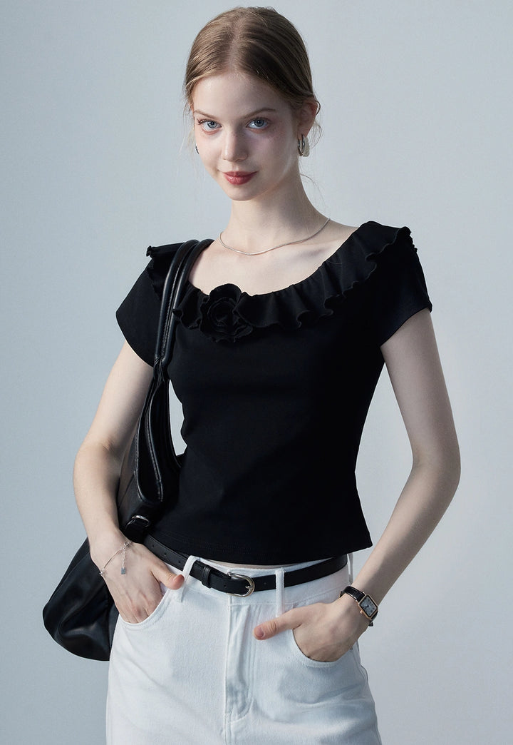 Women's Ruffle Off-Shoulder Top