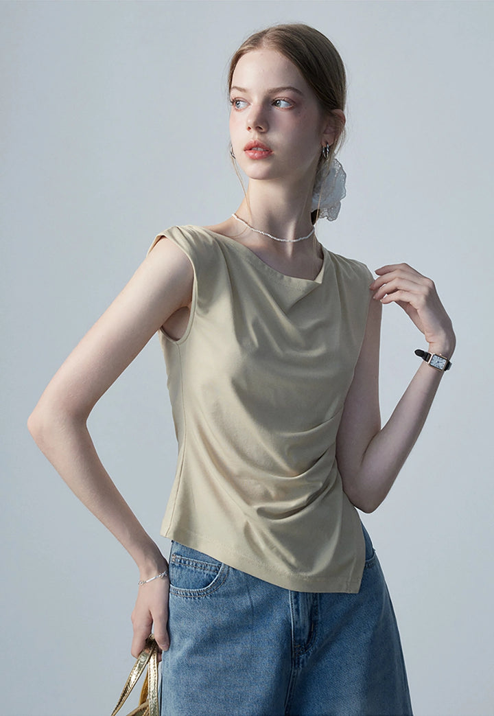 Women's Draped Asymmetrical Top