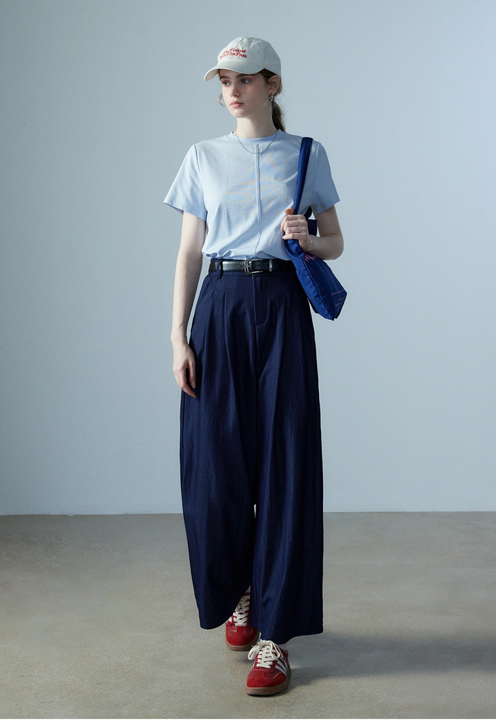 Women's Pleated Wide-Leg Trousers