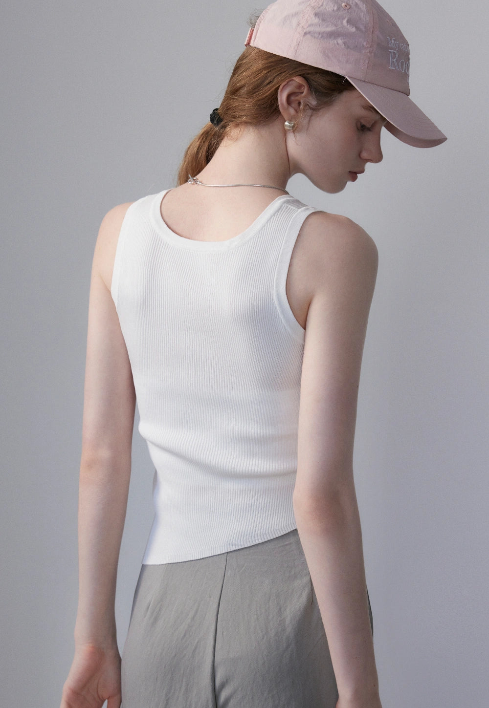 Asymmetrisches geripptes Tanktop für Damen