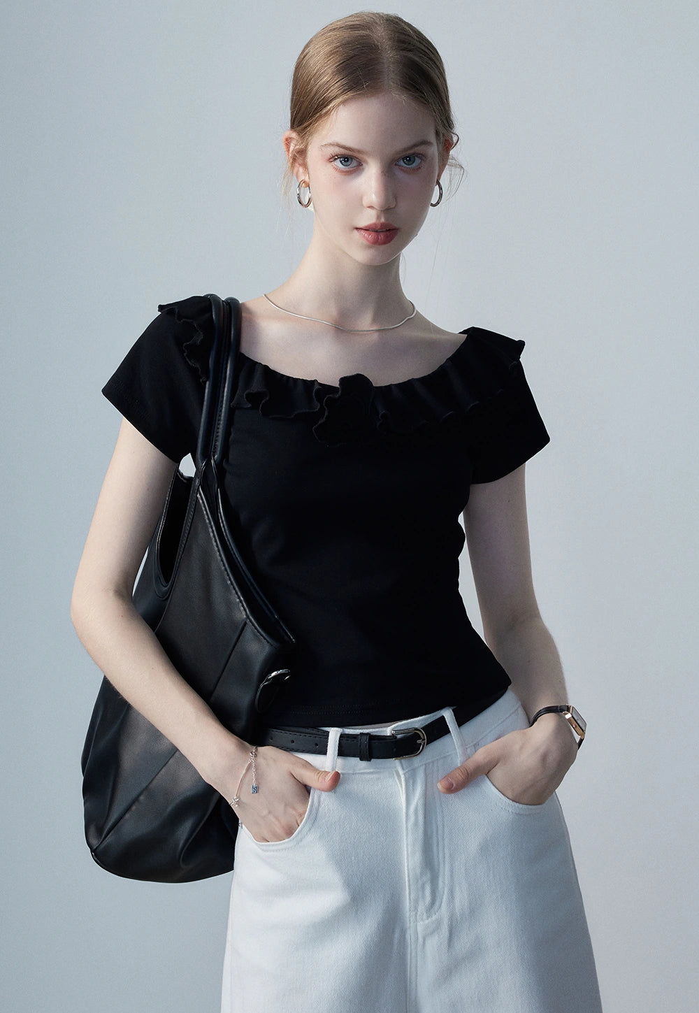 Women's Ruffle Off-Shoulder Top