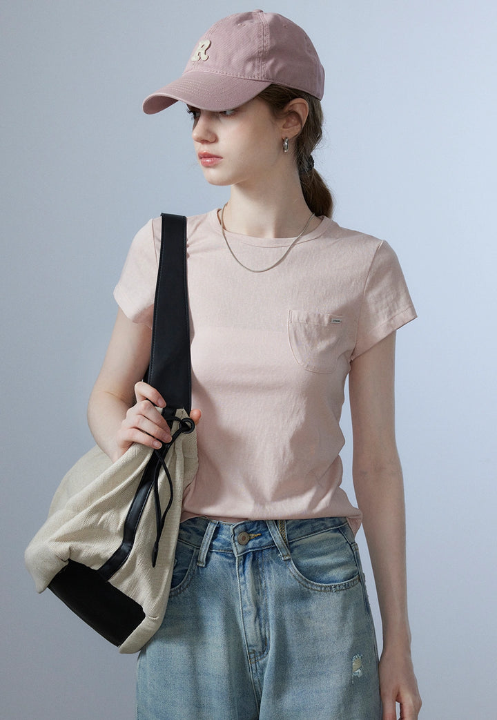 Lässiges Taschen-T-Shirt für Damen