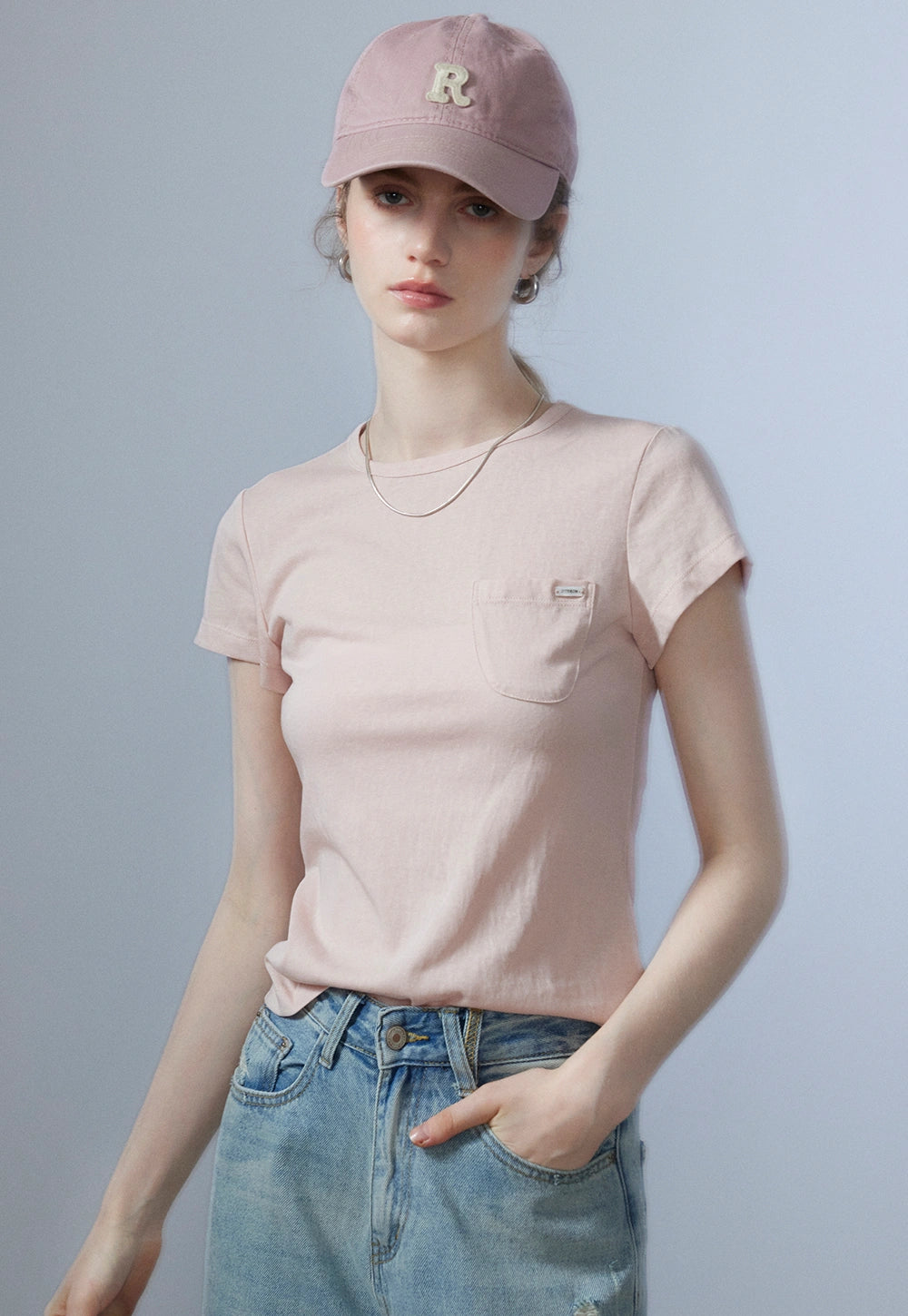 Lässiges Taschen-T-Shirt für Damen