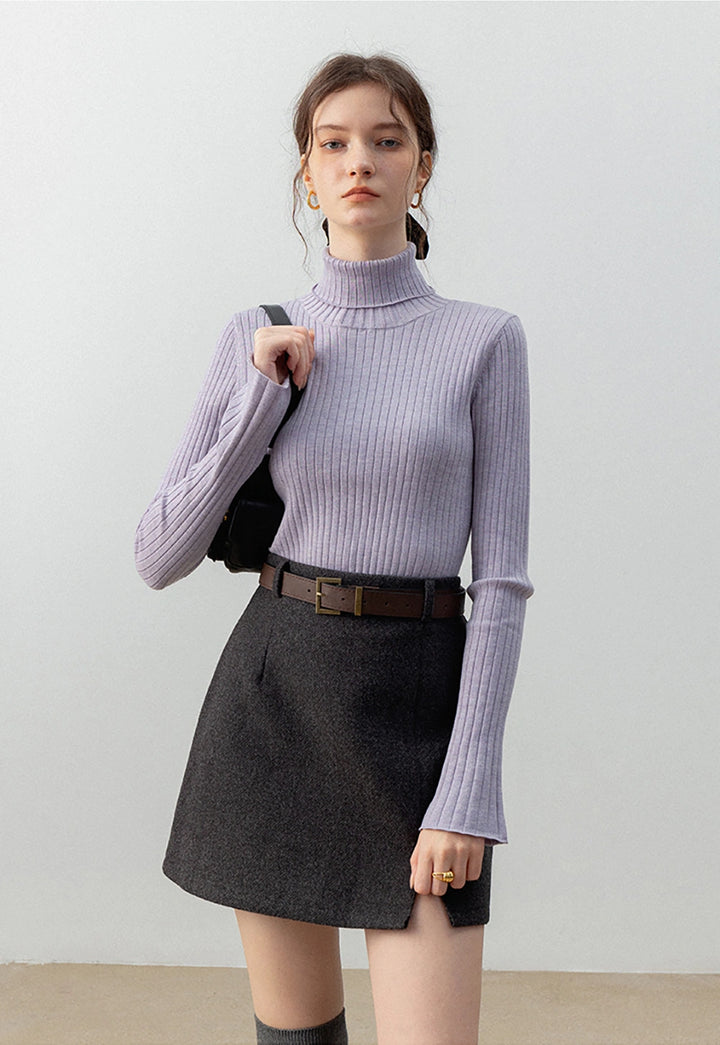 Women's Ribbed Turtleneck Sweater