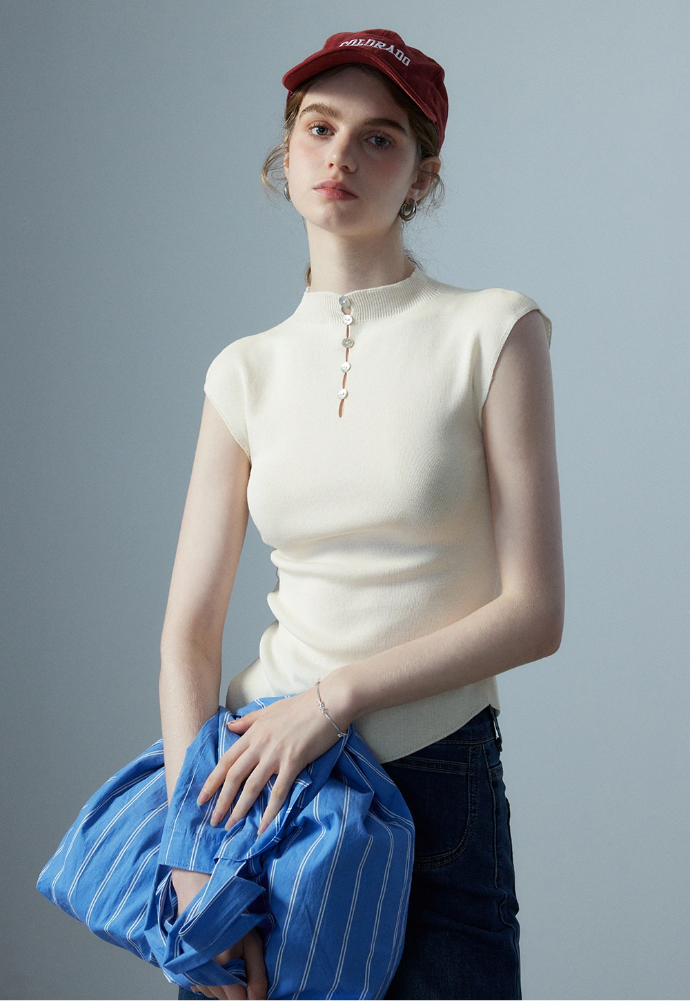 Women's Asymmetrical Sleeve Knit Top