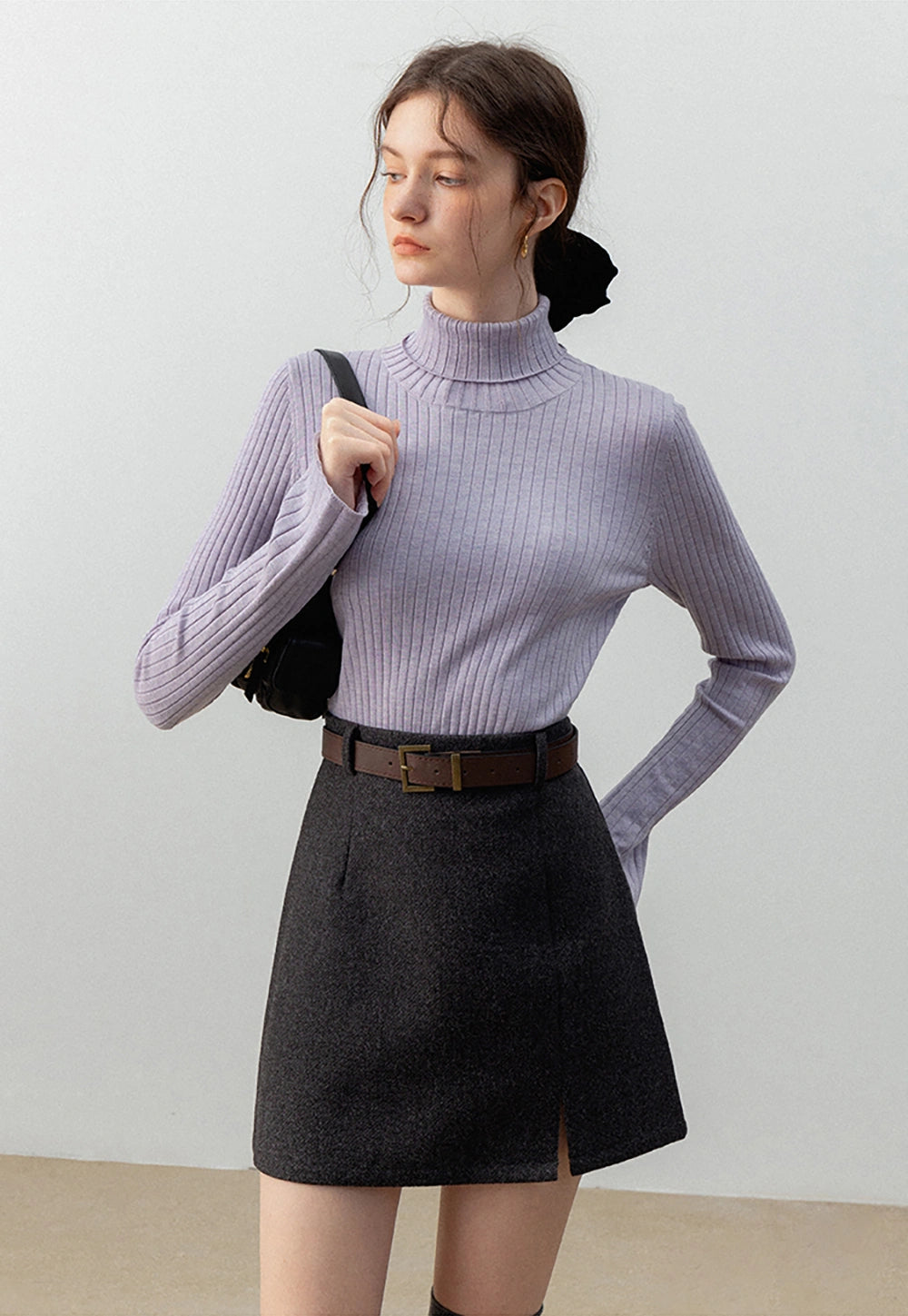 Women's Ribbed Turtleneck Sweater