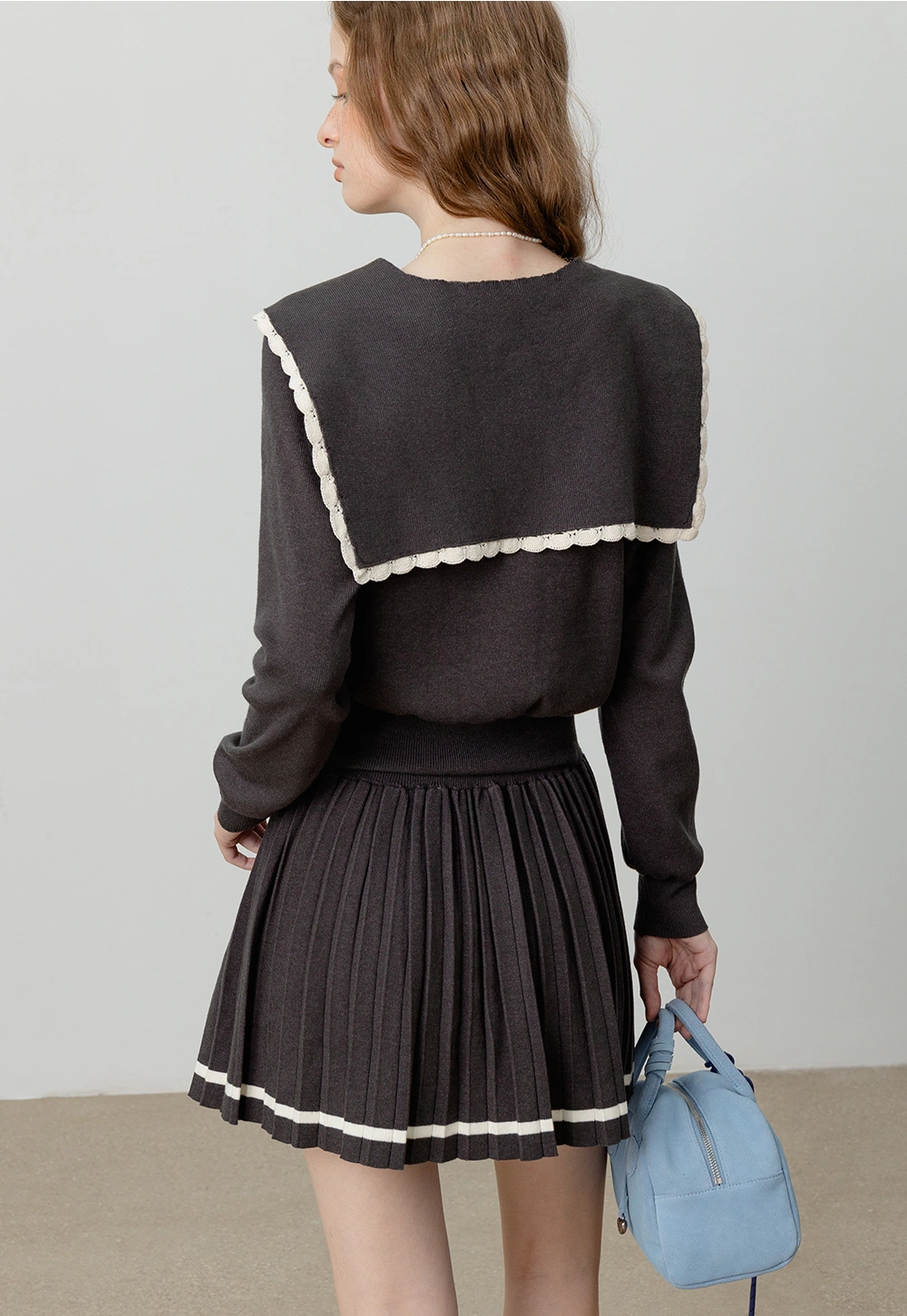 Knit Set with Pleated Skirt