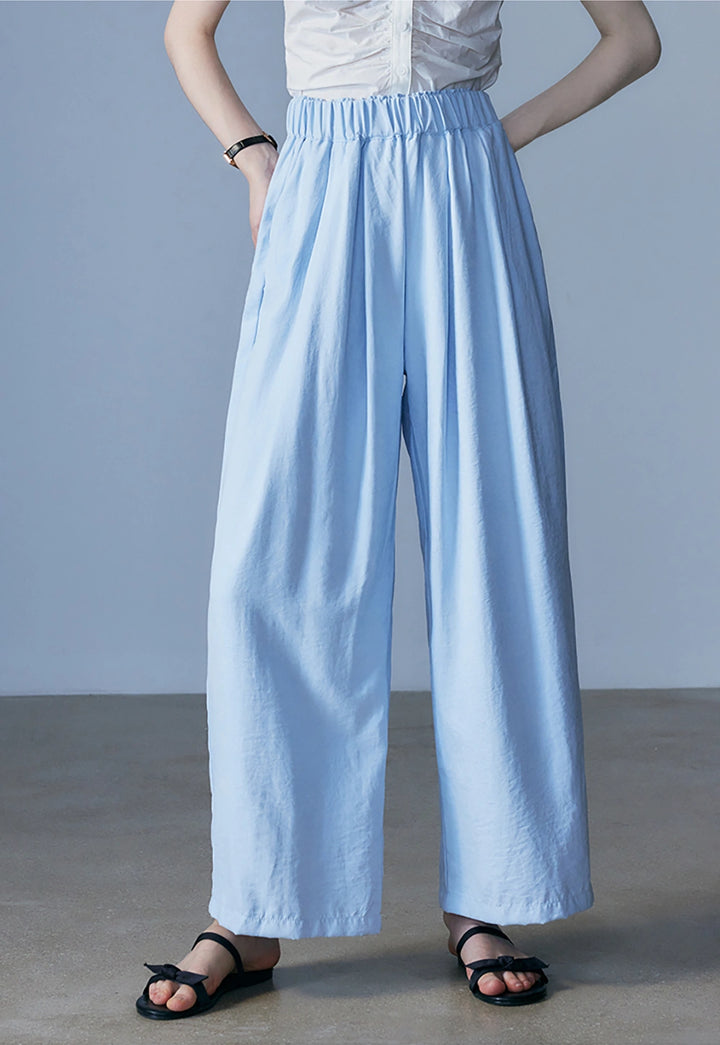 Women's High-Waisted Pleated Wide-Leg Pants