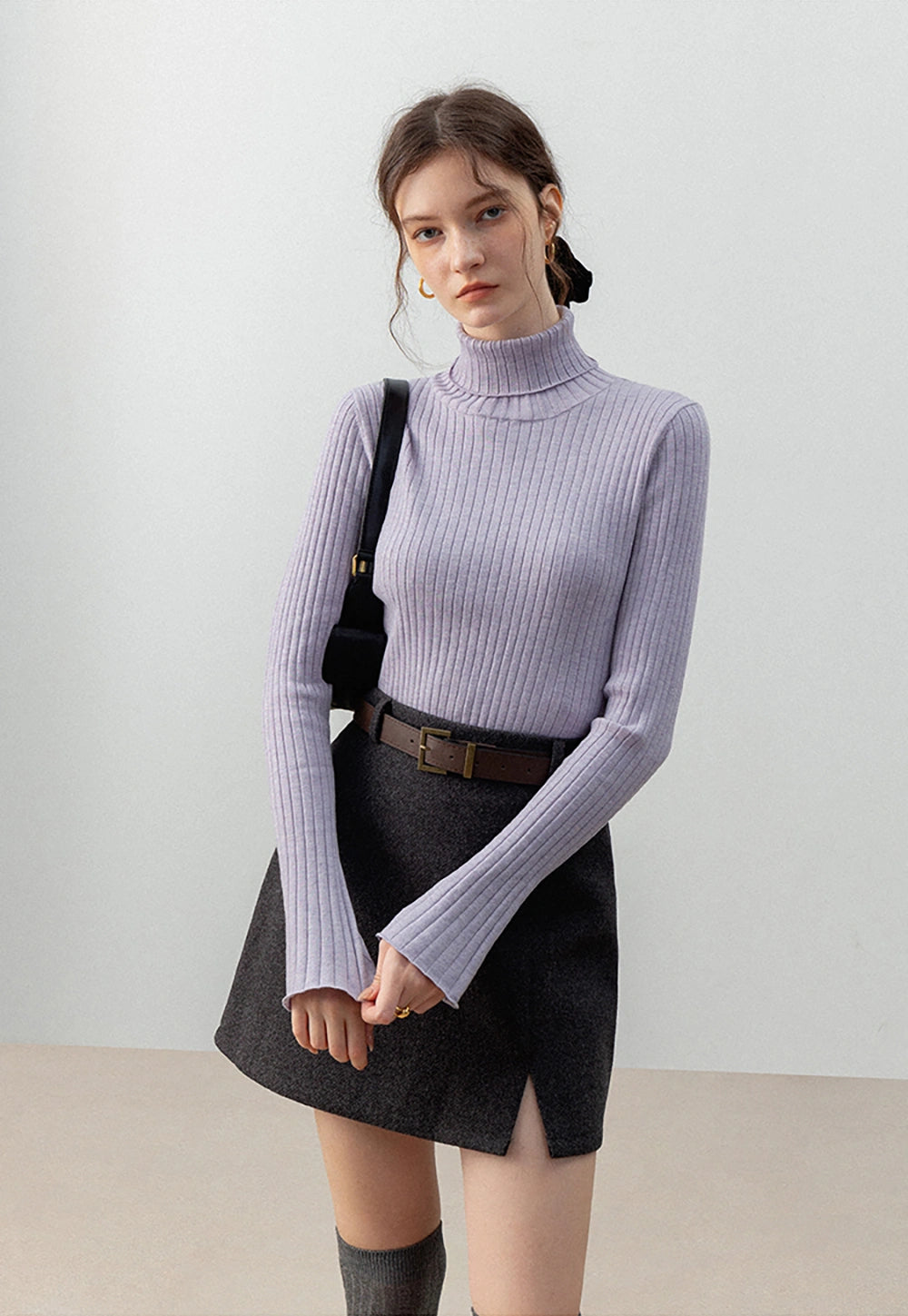 Women's Ribbed Turtleneck Sweater