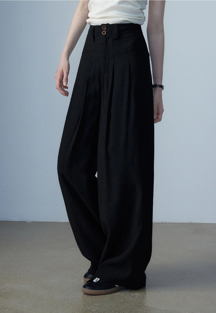 Women's Wide-Leg Pleated Pants