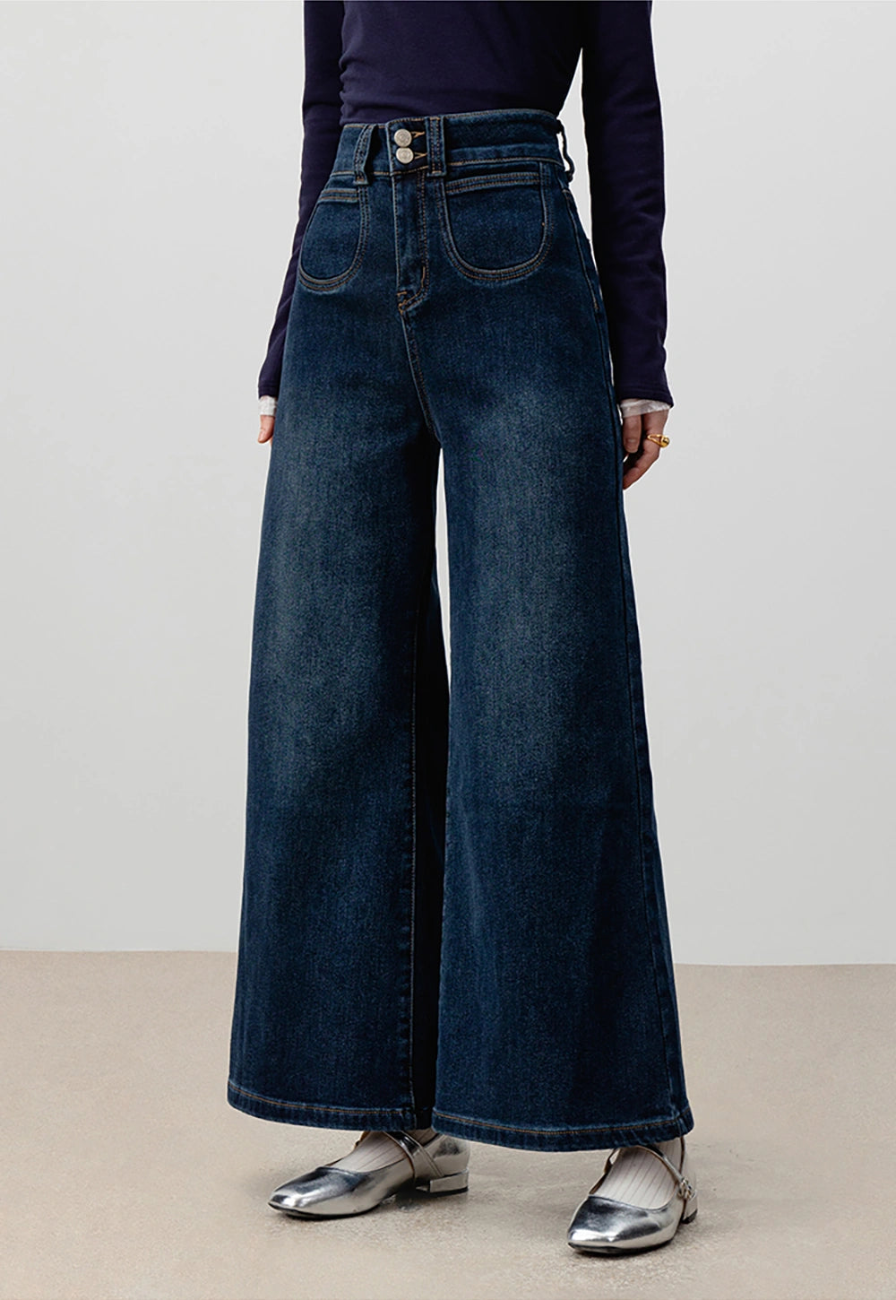 Women's High-Waist Wide-Leg Jeans