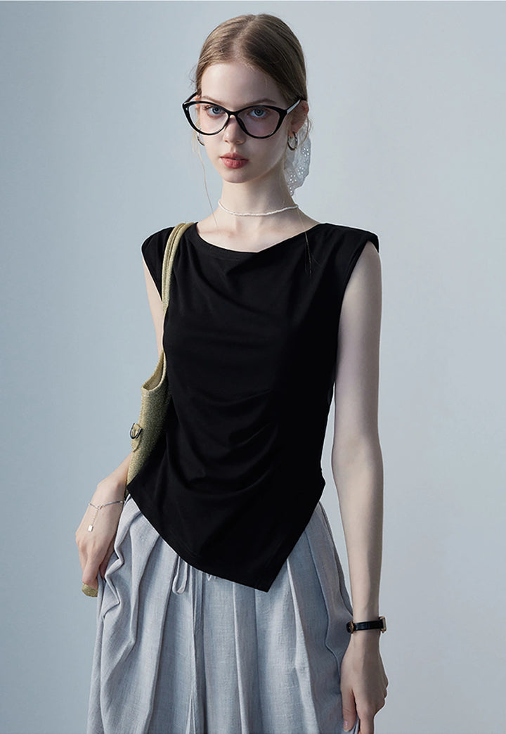 Women's Draped Asymmetrical Top