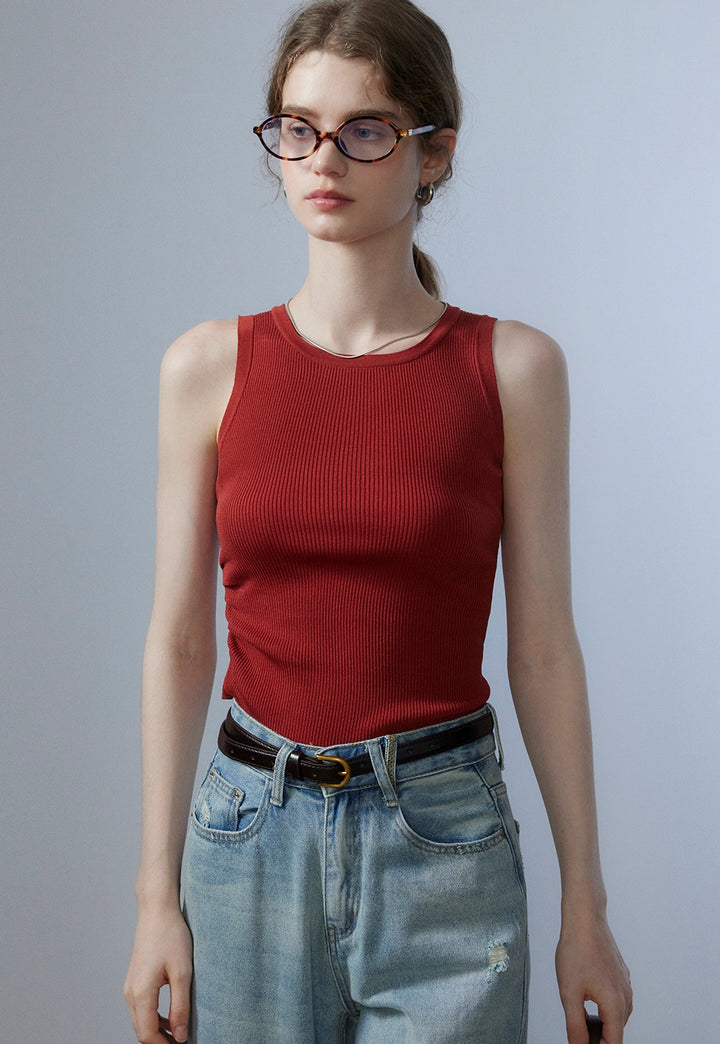 Women's Asymmetrical Ribbed Tank Top