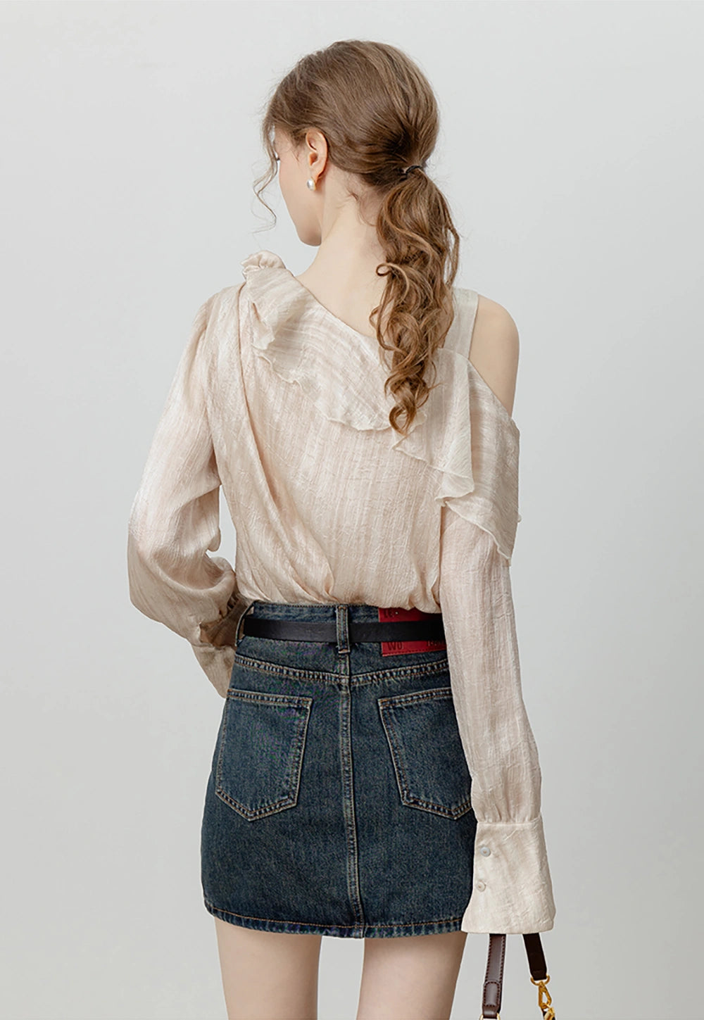 Women's One-Shoulder Ruffled Top