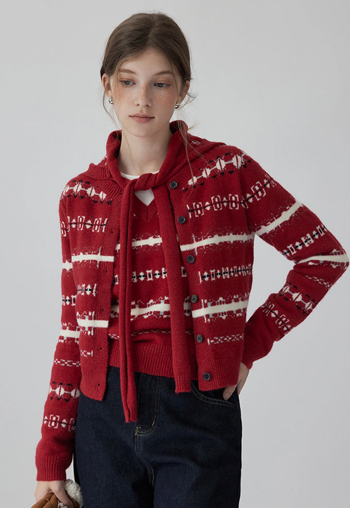 Red-Cardigan(Shipping within 3-10 days)