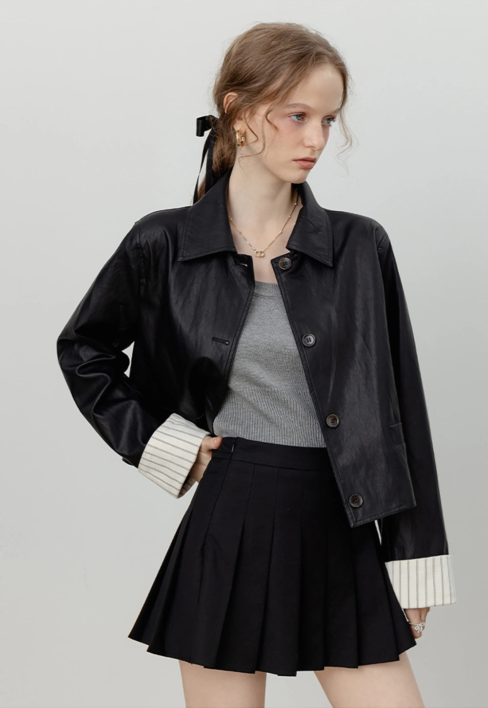 Women's Black Button-Up Jacket