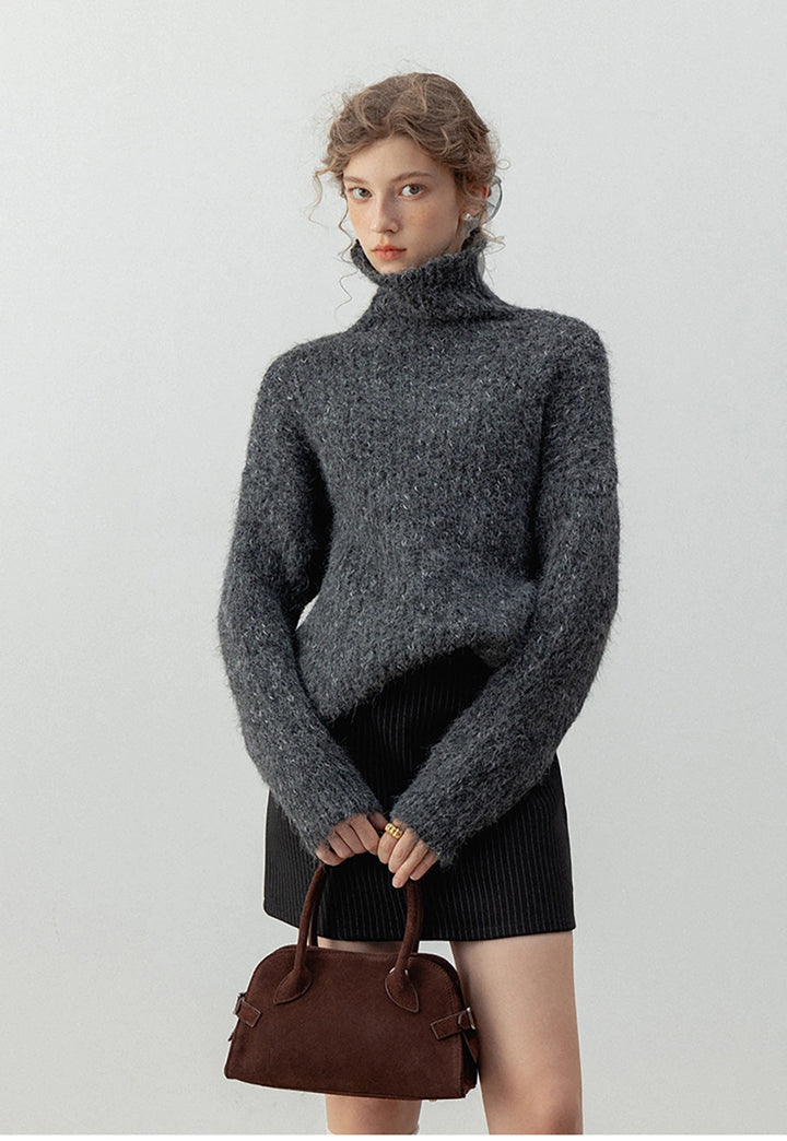 Women's Speckled Knit Turtleneck Sweater