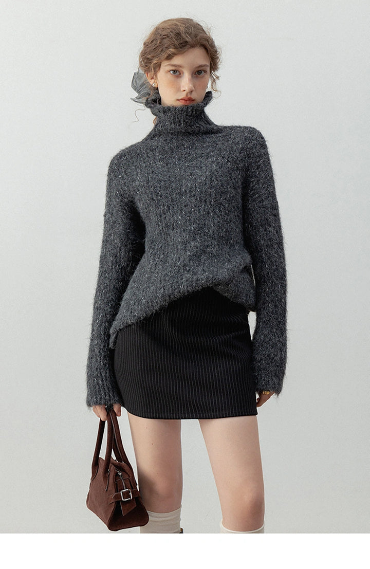 Women's Speckled Knit Turtleneck Sweater