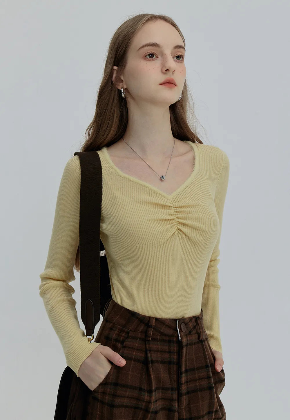 Women's V-Neck Tie  Sweaters