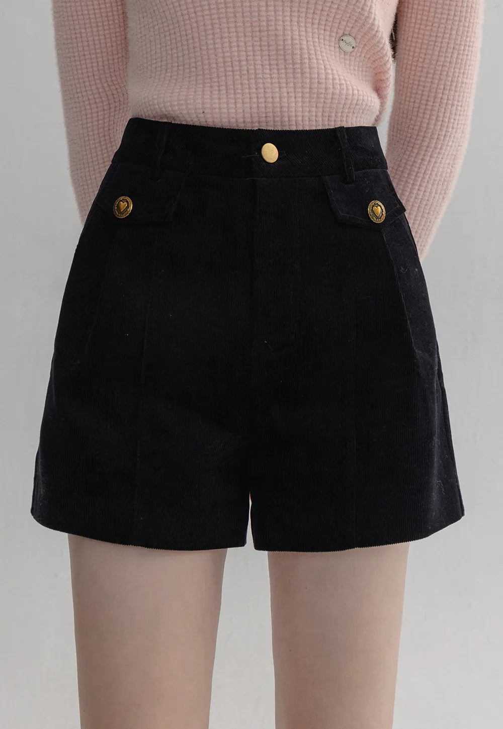 Damen-Shorts aus Cord mit hohem Bund