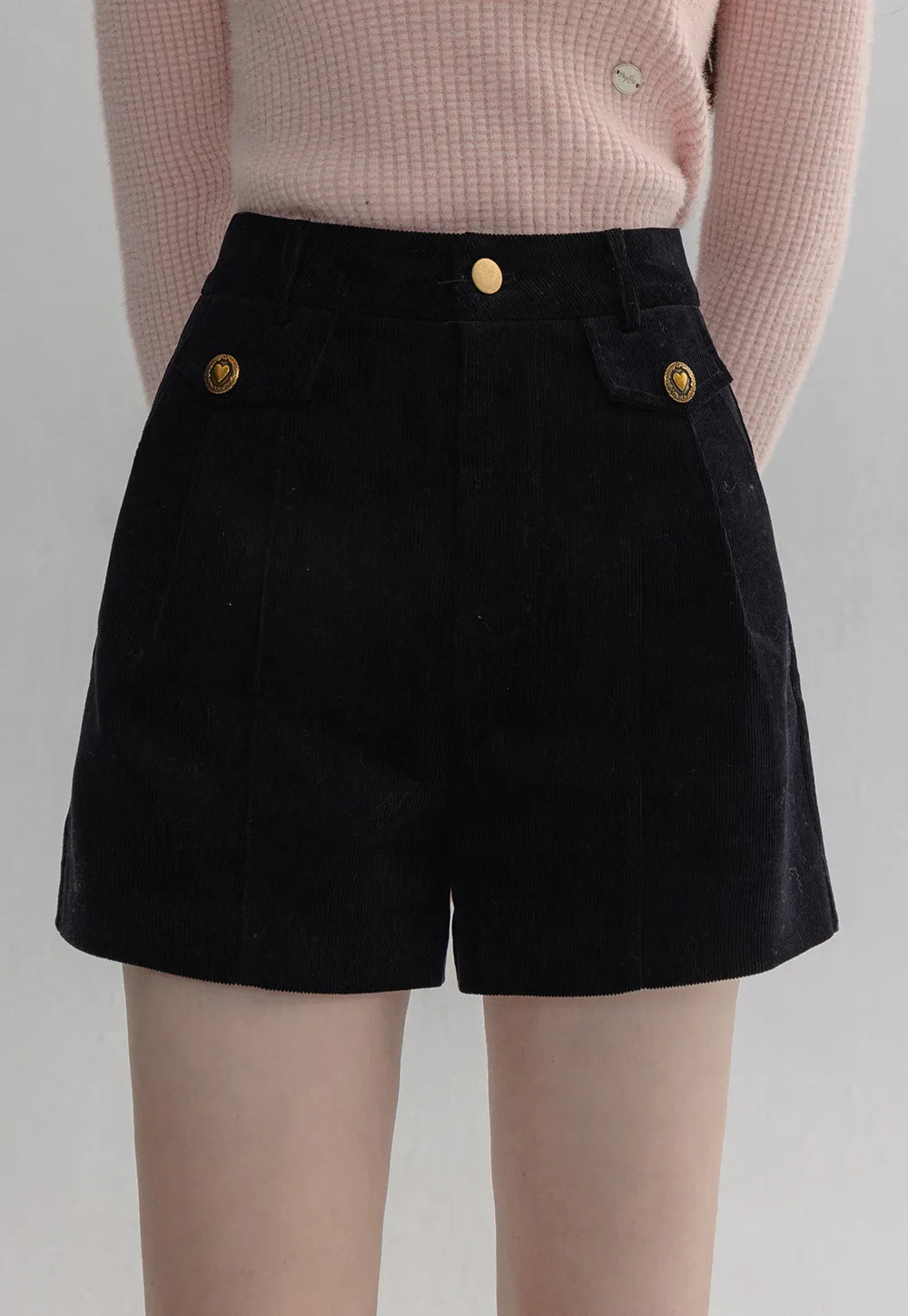 Women's High-Waisted Corduroy Shorts