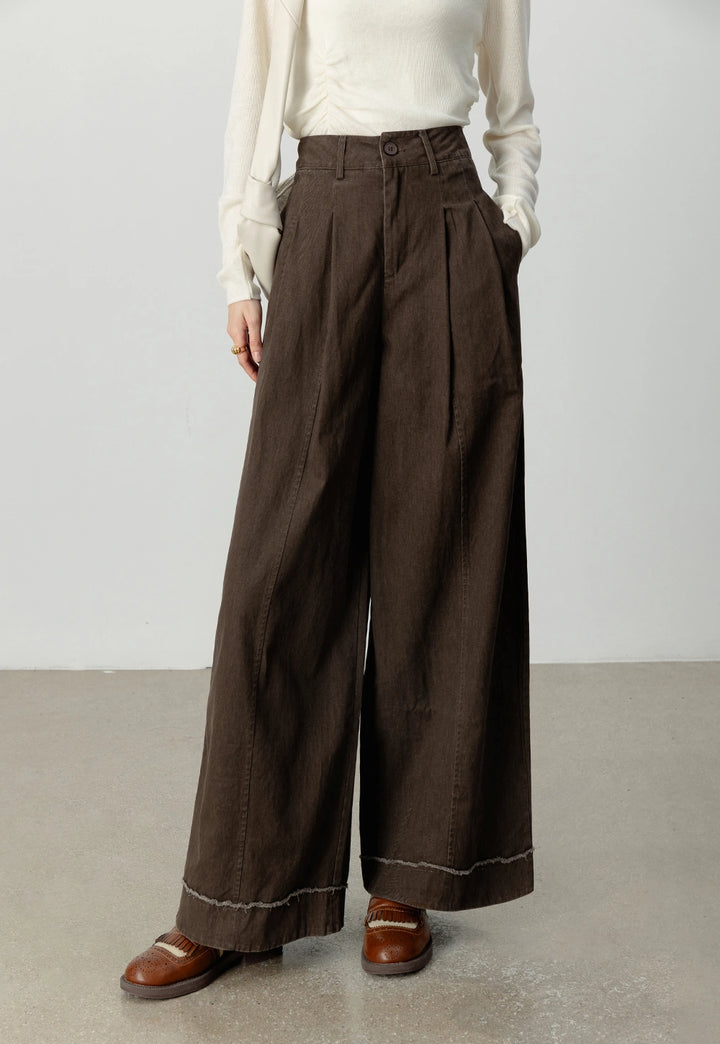 Women's Wide-Leg High-Waist Cropped Pants