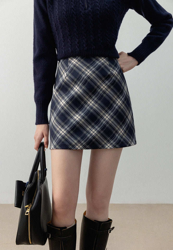 Women's Plaid A-Line Mini Skirt