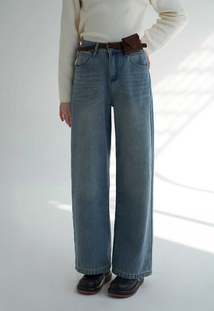 Women's Fleece-Lined Straight-Leg Jeans