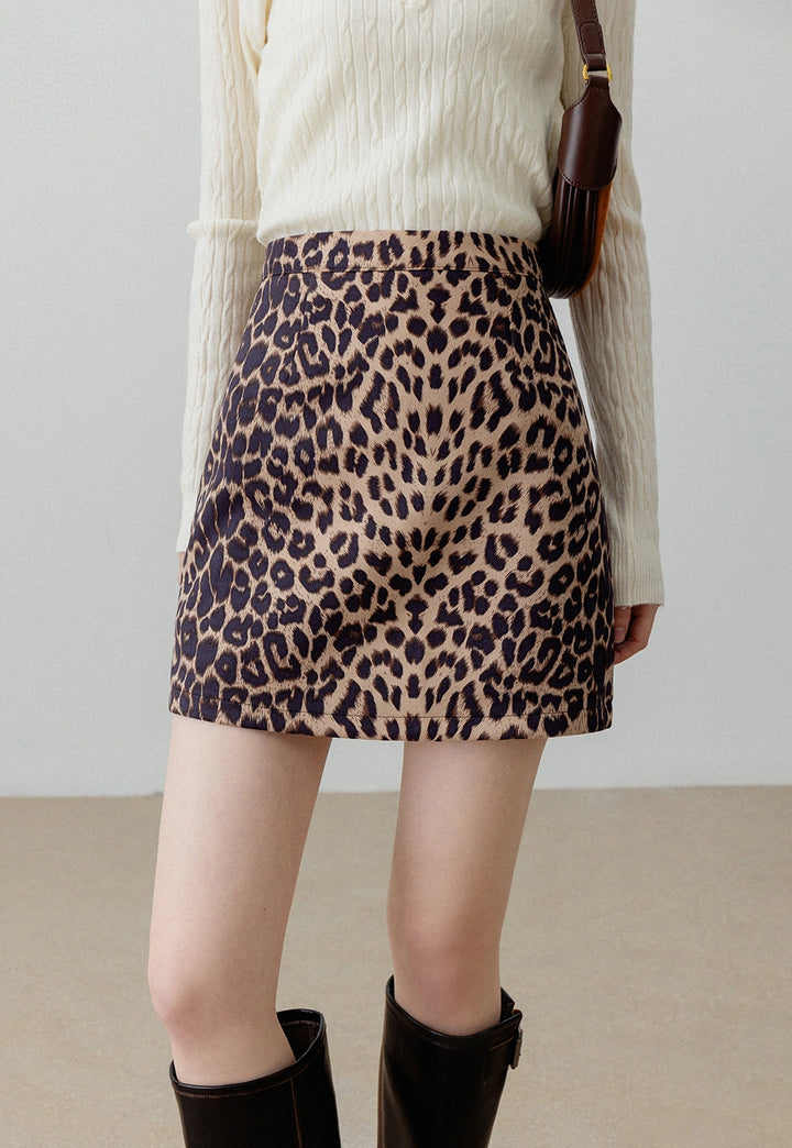 Leopard Print Mini Skirt