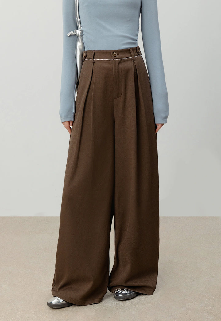 Women's Wide-Leg High-Waisted Trousers