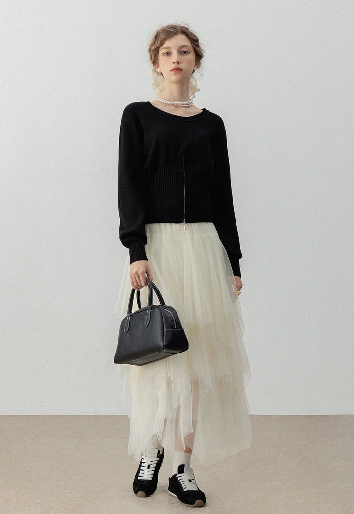 Women's Layered Tulle Midi Skirt