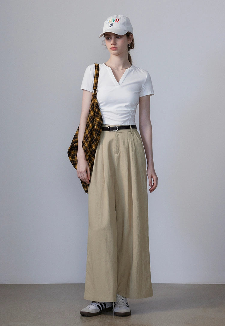 Women's Pleated Wide-Leg Trousers