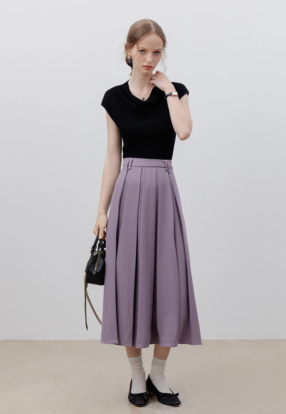 Women's Pleated Maxi Skirt