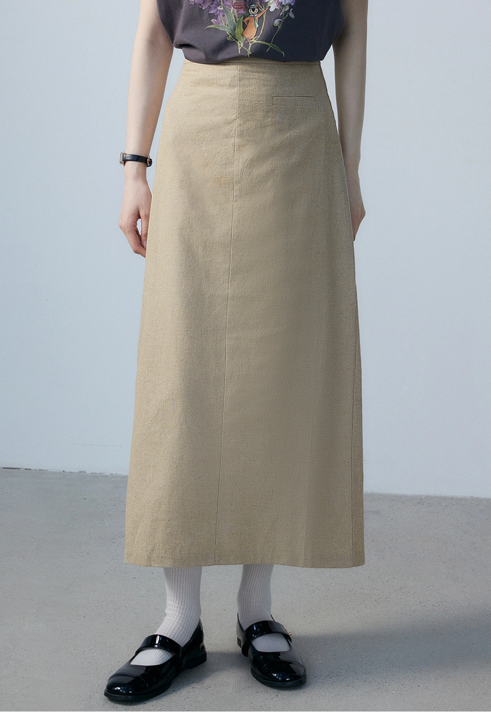 Women's A-Line Midi Skirt with Pocket