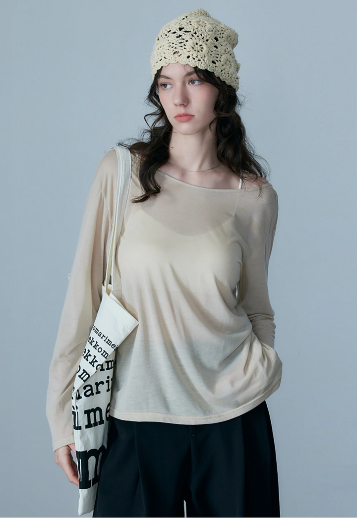 Women's Long-Sleeve Loose Knit Top