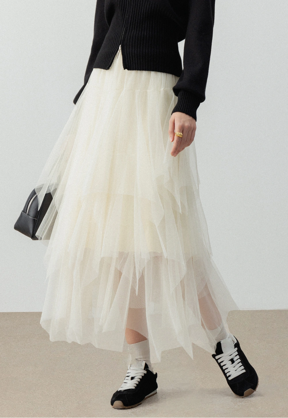 Women's Layered Tulle Midi Skirt