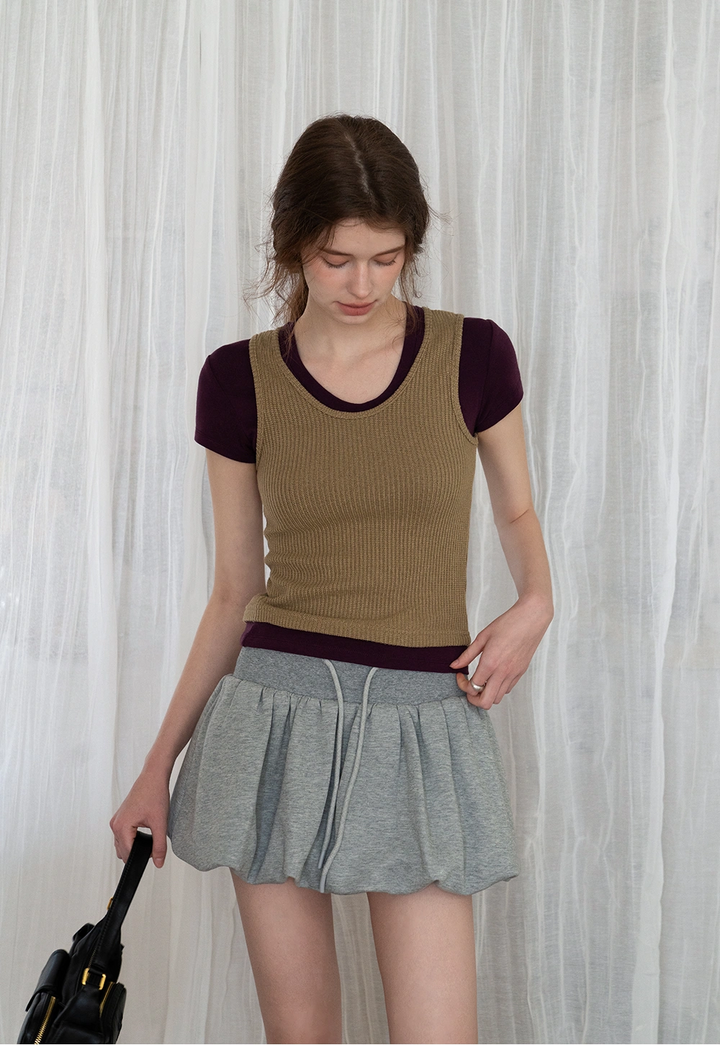 Casual Waffle Knit Tank Top