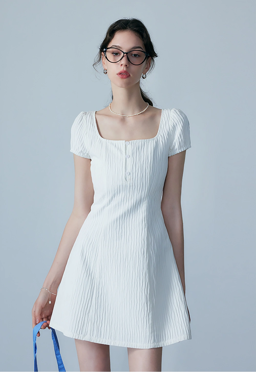 Women's Short Sleeve Button-Front Dress