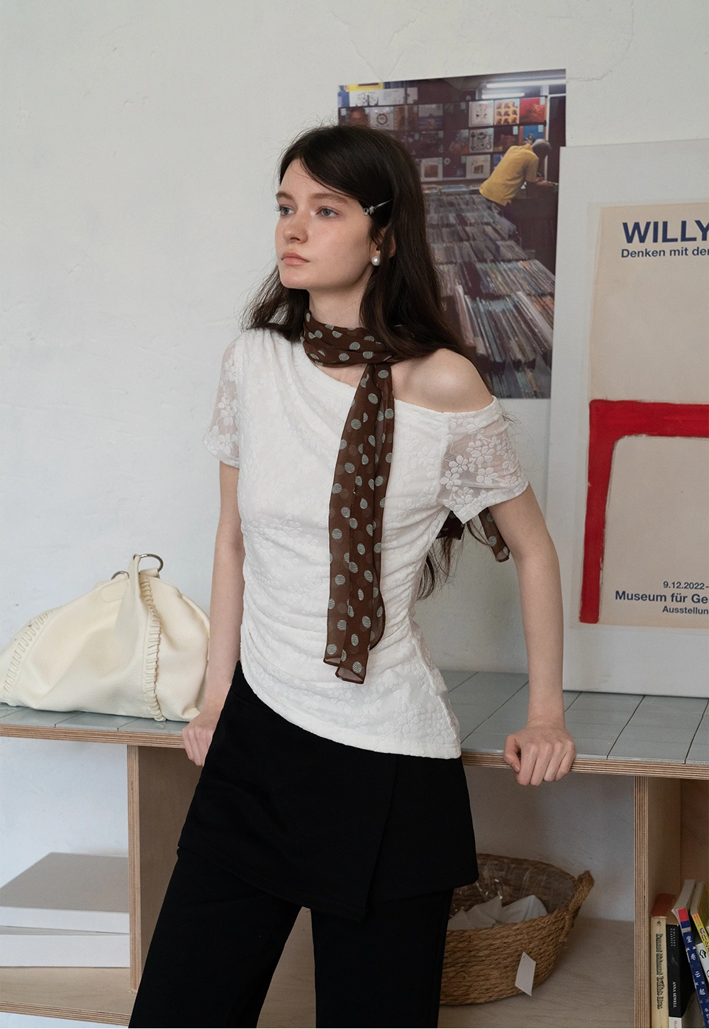 Maillard ripple polka dot scarf